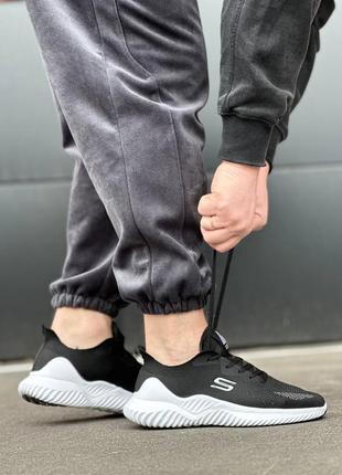 Чорні текстильні кросівки 41-45 з білою підошвою. мужские тканевые кроссовки2 фото