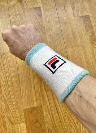 Спортивний тенісний напульсник філа fila solid double wide tennis wristband для тенісного пов'язання на руку від поту спорту залу фітнесуnike