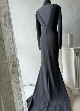 Черное платье с шлейфом3 фото