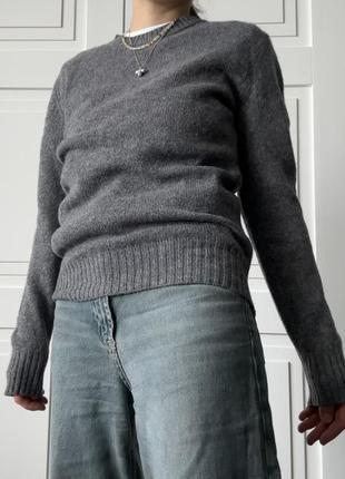 Вовняний сірий светр benetton2 фото