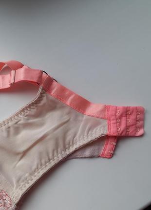 Красивий мереживний розовий бюстгалтер еротична жіноча білизна шикарний ліф на пишні груди 80 85 g4 фото