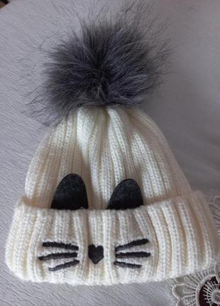 Зимова шапка для дівчинки 7-10р
