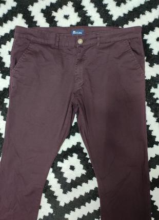 Брюки штани чоловічі бордові прямі slim fit завужені enzojns, розмір xxl.2 фото