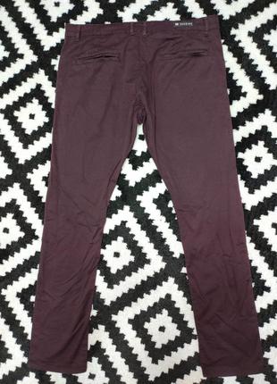 Брюки штани чоловічі бордові прямі slim fit завужені enzojns, розмір xxl.6 фото