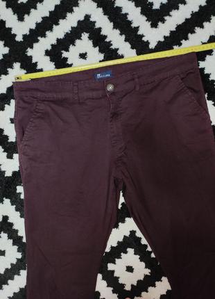 Брюки штани чоловічі бордові прямі slim fit завужені enzojns, розмір xxl.8 фото