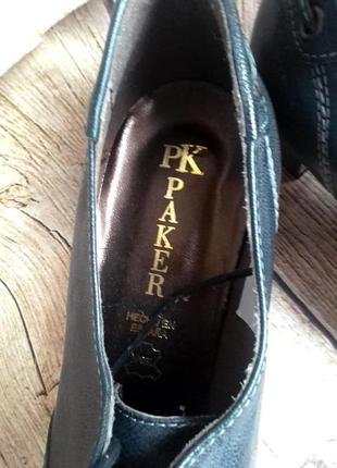 Винтажные  кожаные ботинки на шнурках темно-серые paker4 фото