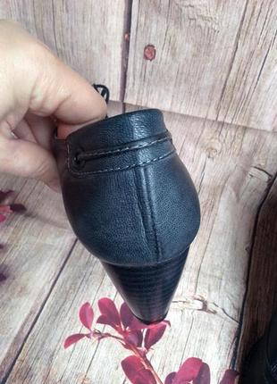 Винтажные  кожаные ботинки на шнурках темно-серые paker6 фото
