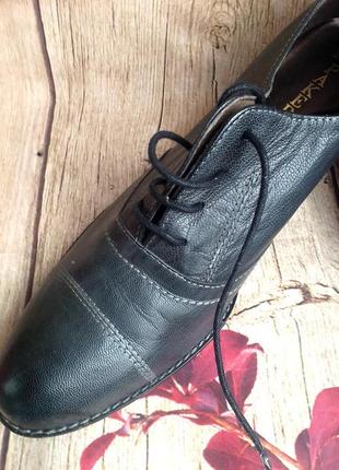 Винтажные  кожаные ботинки на шнурках темно-серые paker5 фото