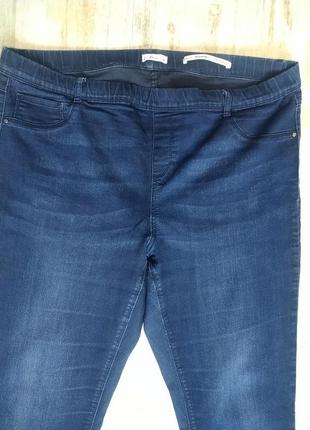 Джеггинсы, джинсы, скинни etam без застежки с широким эластичным поясом9 фото