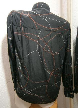 Свободный шелк симпатичная блузка винтаж с бантом полоску воротник стойка2 фото