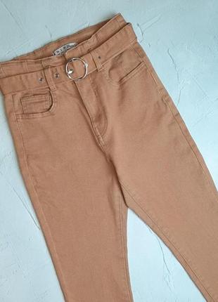 🎁1+1=3 шикарные бежевые зауженные джинсы скинни высокая посадка denim co, размер 42 - 443 фото