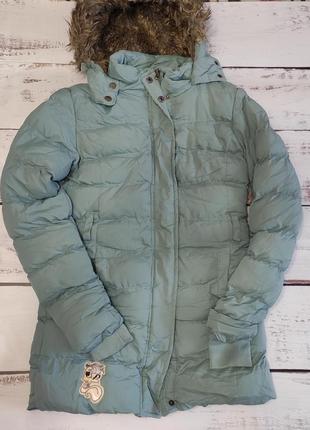 Тепла куртка/пуховик на дівчинку 8-10 років