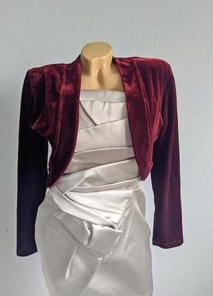 Оксамитове болеро, колір марсала, lucy.