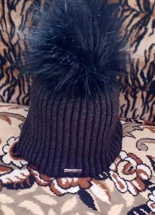 Шапка gorro чорна с люрексом