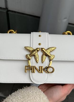 Женская сумка-клатч из натуральной кожи pinko, премиум белая1 фото