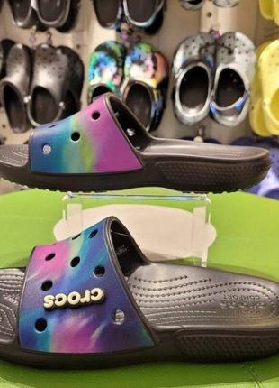 Крокс слайд чорні классік мульті crocs classic slide out of this world  multi / black8 фото