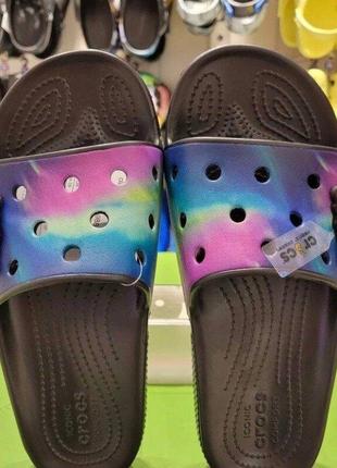 Крокс слайд чорні классік мульті crocs classic slide out of this world  multi / black9 фото