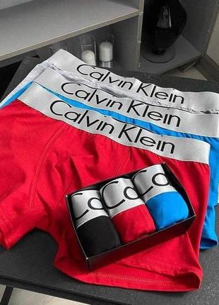 Трусы мужские боксеры calvin klein 3 шт в подарочной упаковке / мужских трусов / кельвин кляйн нижнее белье