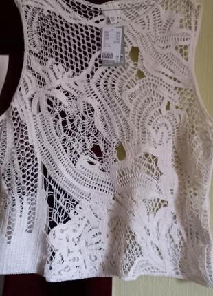 Новая кружевная блуза-топ большой размер xxl  наш 58-60-62-64