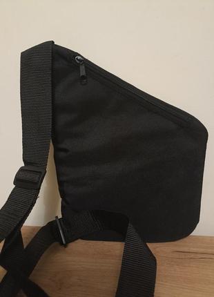 Черная мужская сумка-мессенджер ( борсетка-слинг) на грудь2 фото