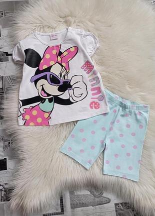 Комплект disney minnie mouse 18-24 м. футболка+ велосипедки1 фото