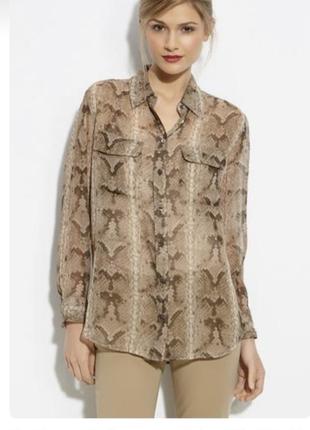 Блуза з шовку зміїний принт блуза з натурального шовку1 фото