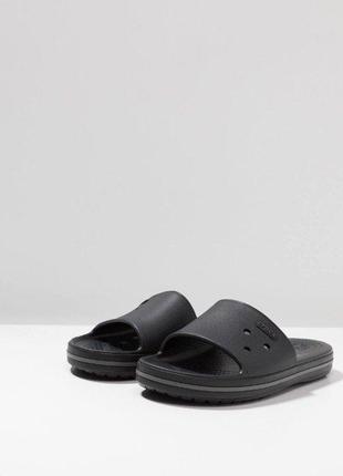 Крокс слайд шльопанці крокбенд чорні crocs crocband iii slide black / graphite2 фото