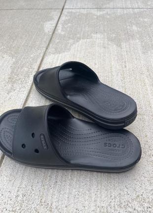 Крокс слайд шльопанці крокбенд чорні crocs crocband iii slide black / graphite3 фото