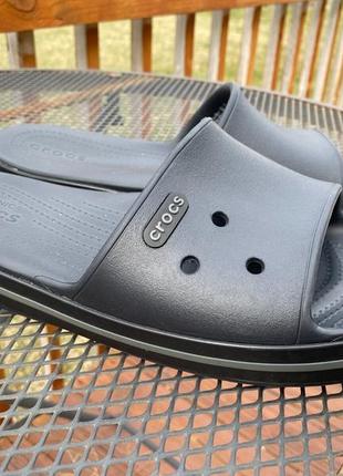 Крокс слайд шльопанці крокбенд чорні crocs crocband iii slide black / graphite7 фото