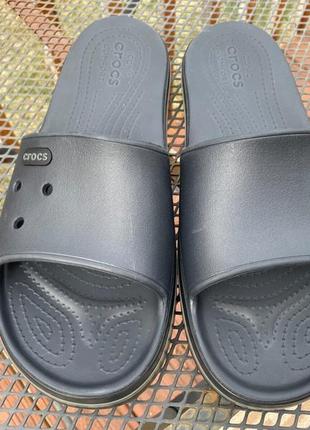 Крокс слайд шльопанці крокбенд чорні crocs crocband iii slide black / graphite