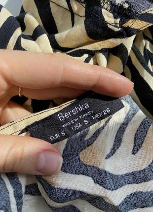 Тигровый топ с рукавами bershka блуза с завязкой накидка7 фото