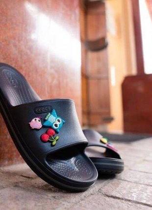 Крокс слайд шльопанці крокбенд чорні crocs crocband iii slide black / graphite