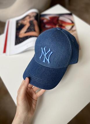Кепка бейсболка джинсовая ny глубокая