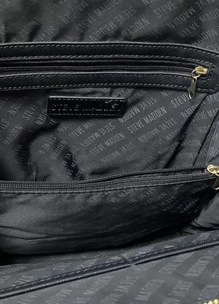 Молодежный черный рюкзак из плотной ткани steve madden5 фото
