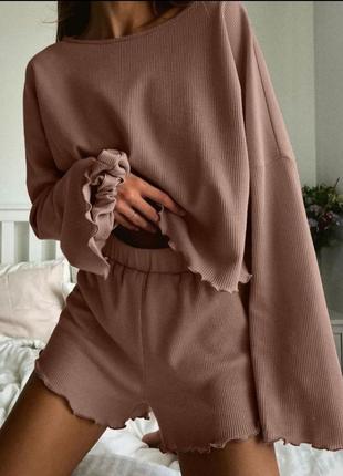 Жіночий домашній костюм ( піжама), рубчик якість люкс7 фото