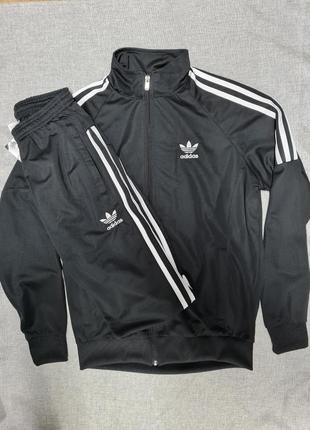 Спортивный костюм adidas  ткань лакоста чёрный в расцветках1 фото