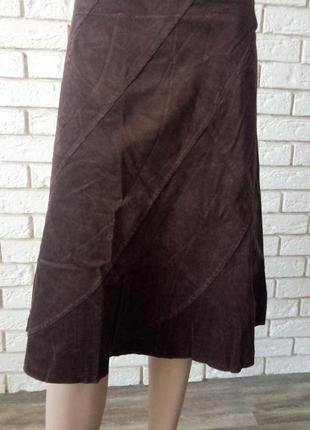 Вельветовая 97% котон, 3% эластан,  шоколадная юбка, осень