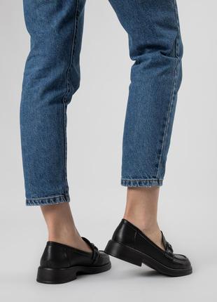 Туфли женские черные кожаные 2359т3 фото