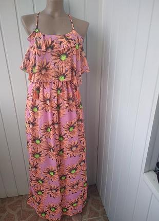 Длинное платье макси в цветы