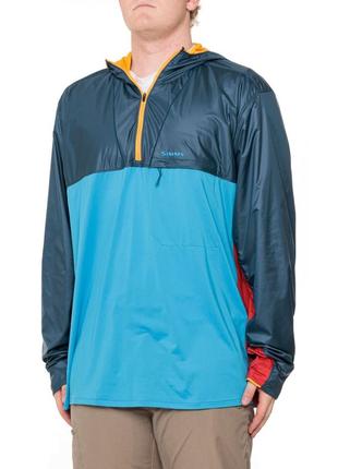 Мужской худи simms solarflex wind hoodie upf 50 zip neck