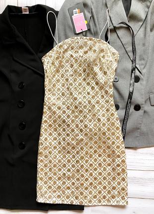 Короткое платье в паетки от бренда plt.1 фото