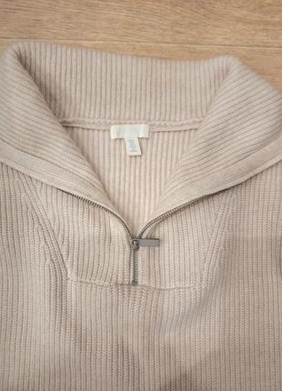 Удлинённый оверсайз свитер с молнией на горловине h&m, размер s-m.5 фото