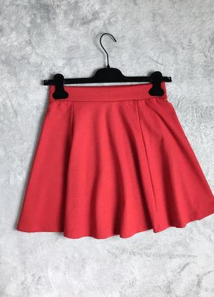 Женская юбка короткая мини красная клеш винтаж ретро женские женский