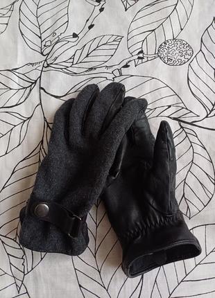 Комбіновані рукавиці шерсть/шкіра paul kehl1 фото