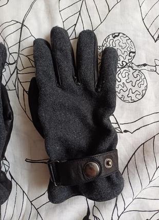 Комбіновані рукавиці шерсть/шкіра paul kehl3 фото