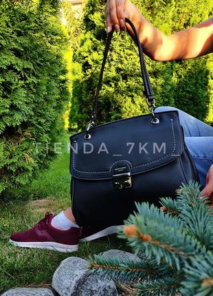 Жіноча сумка через плече david jones sk9239 чорна , місткий клатч3 фото