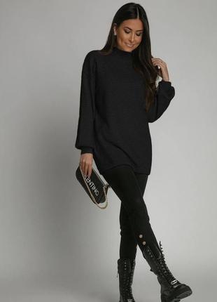 Жіночий повсякденний светр, трикотаж з ангорою чорний сірий дж...3 фото