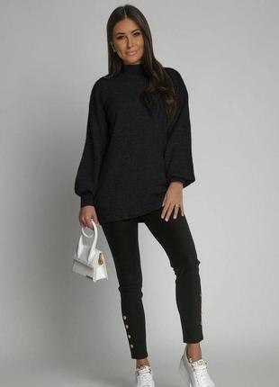 Жіночий повсякденний светр, трикотаж з ангорою чорний сірий дж...3 фото
