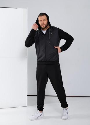 Мужской весенний спортивный костюм качественный комплект кофта на молнии с плащенкой и штаны5 фото