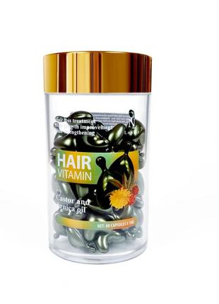 Капсулы от выпадения и роста волос lenika с касторовым маслом и маслом арники 1 мл